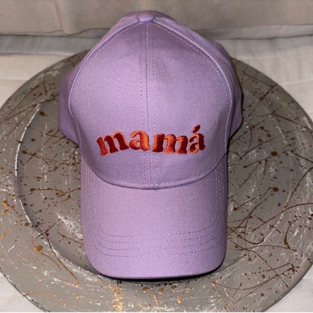 Sonoma Cotton Lavender Orange mamá Embroidered Cap